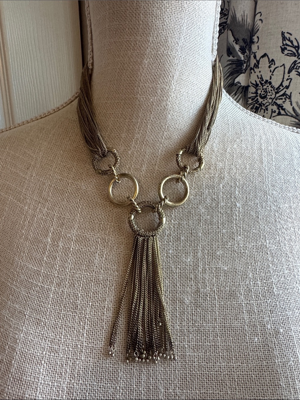 Gold Multi-Chain Tassel Necklace - Women Jewelry